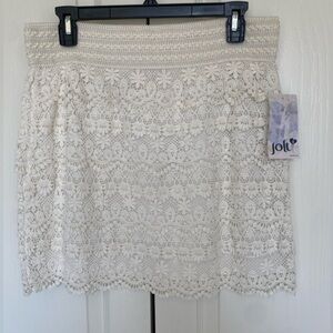 Jolt Women's White Lace Mini Skirt
